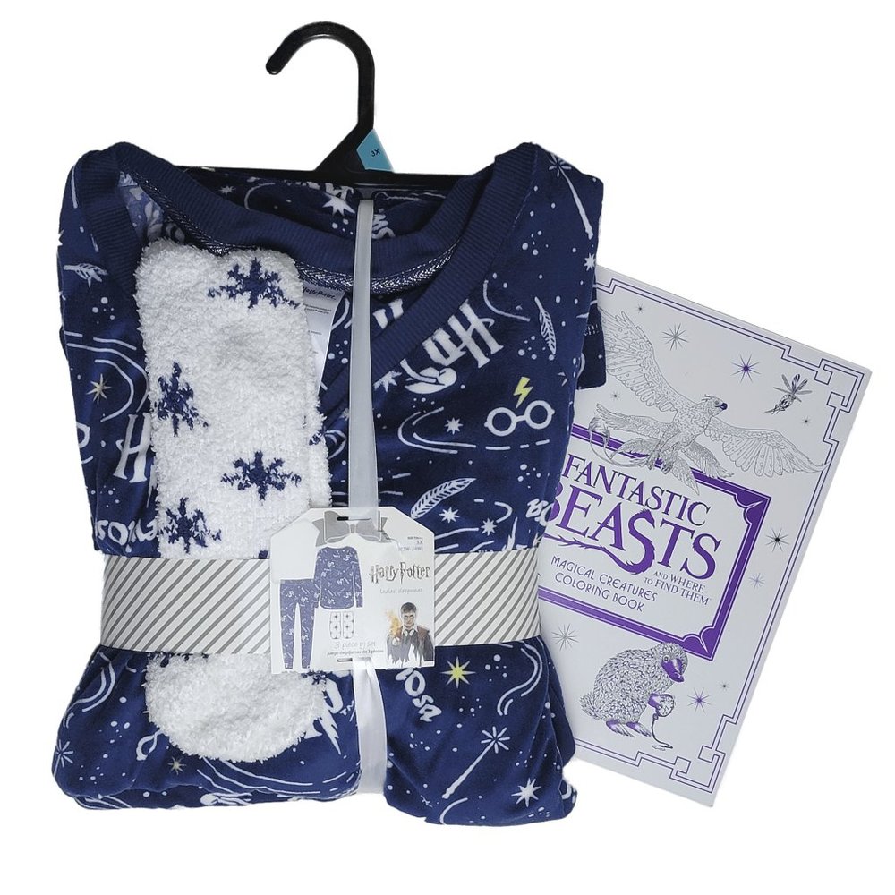 Harry Potter NWT Women's 3XL 3-Piece Pajama Set & Fantastic Beasts Coloring Book